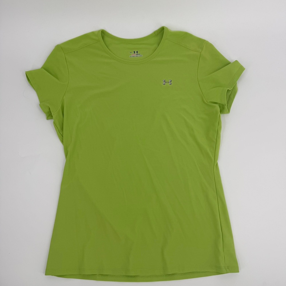 Under Armour HeatGear Tee Modern Women Medium Lime Green Short Sleeve Active Top